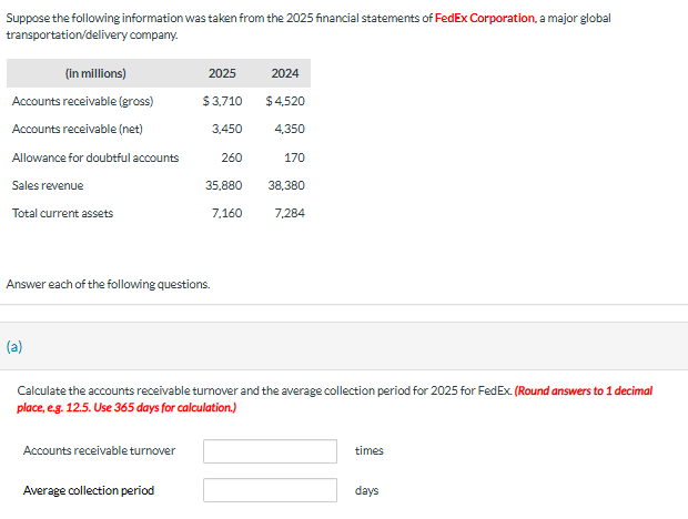 Calculate the accounts receivable turnover and