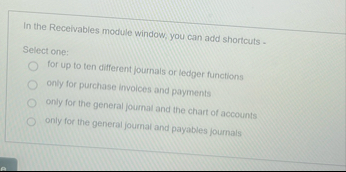 In the Receivables module window, you can add