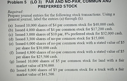 Problem 5 ( LO 3 ) PAR AND NO - PAR, COMMON AND