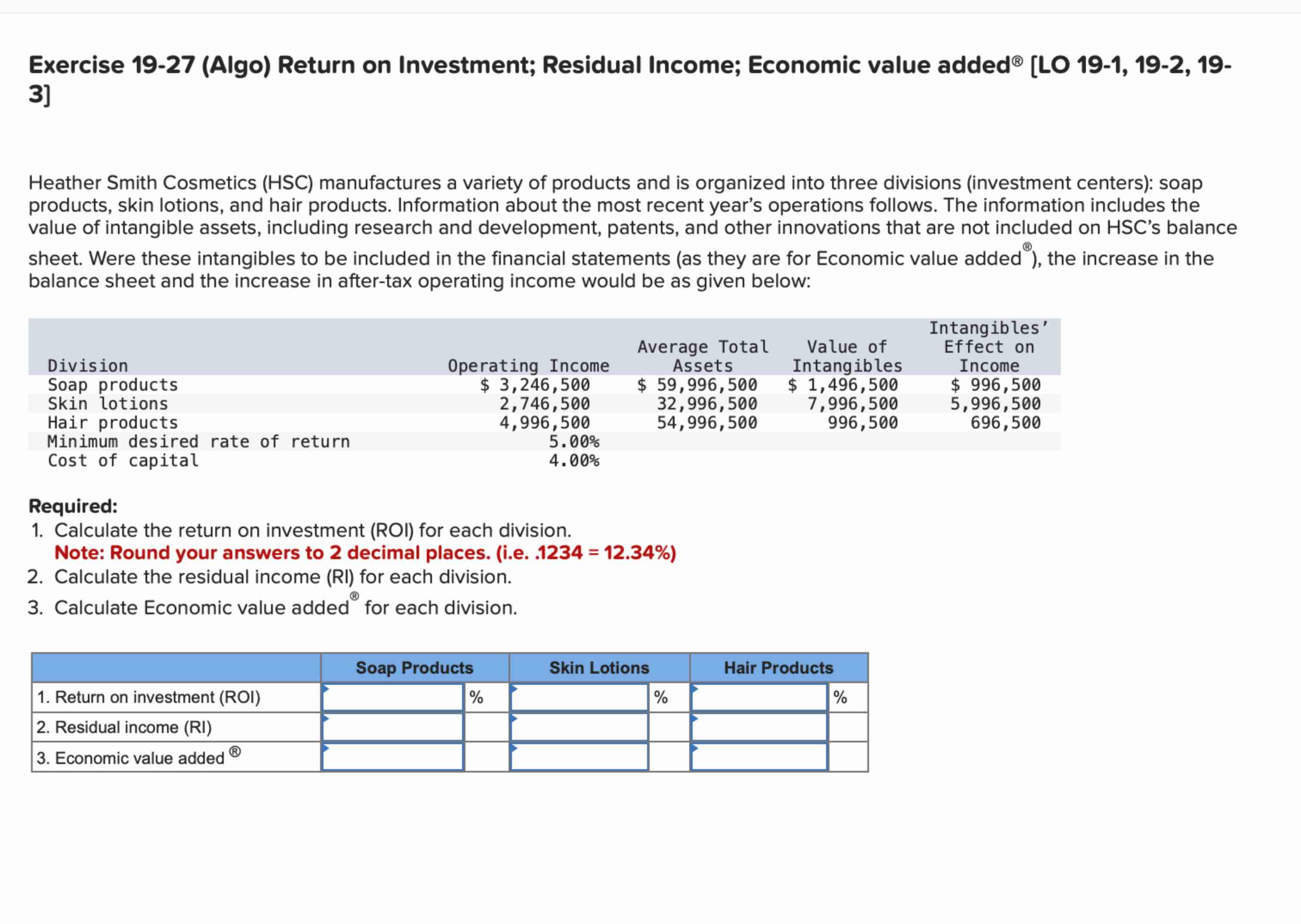 Exercise 1 9 - 2 7 ( Algo ) Return on Investment;
