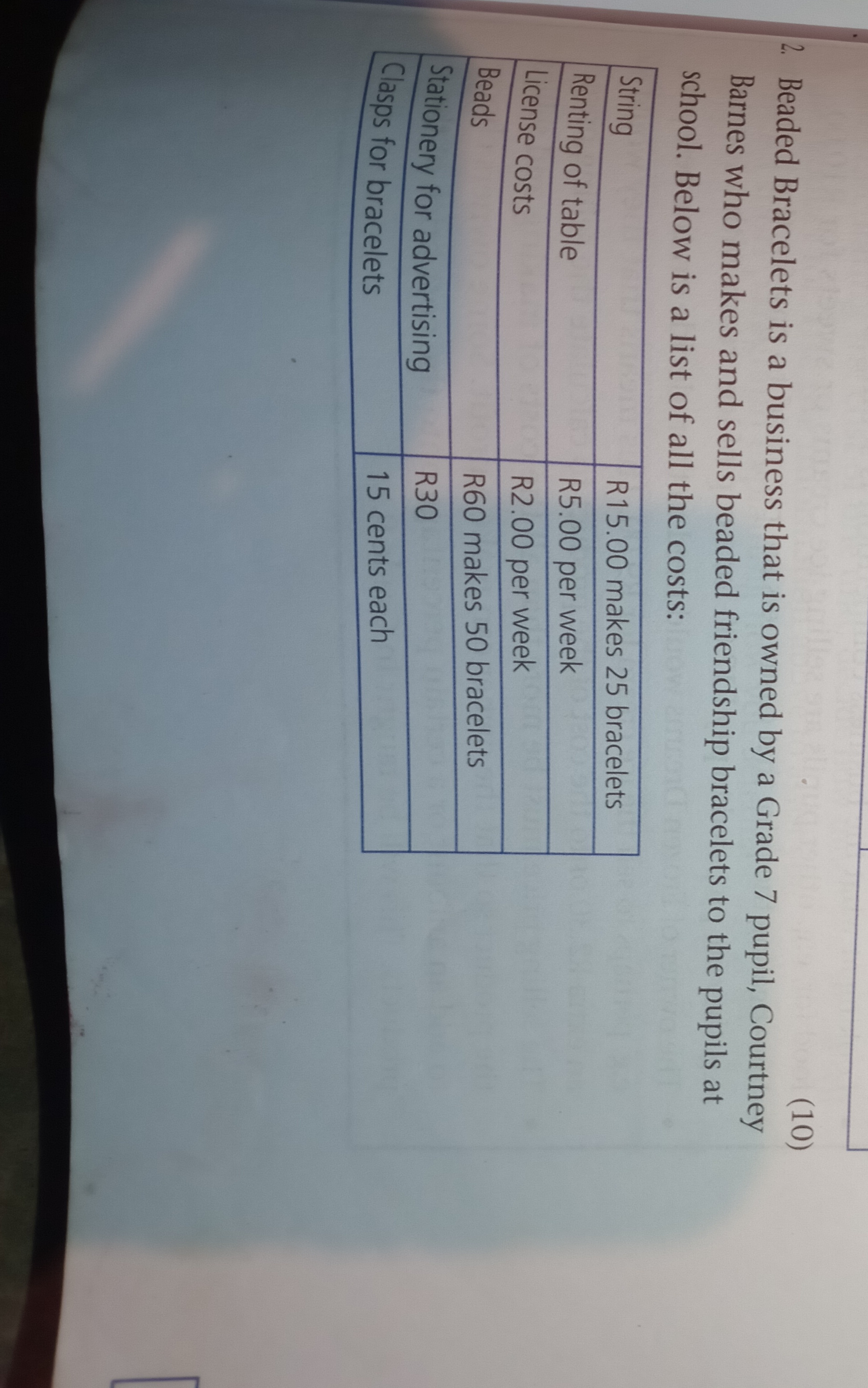 Calculate the following: A; total fixed costs, B;