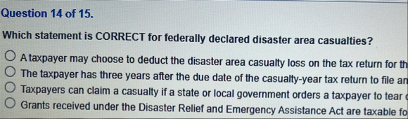 Question 1 4 of 1 5 . Which statement is CORRECT