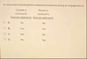 An accountant should perform analytical