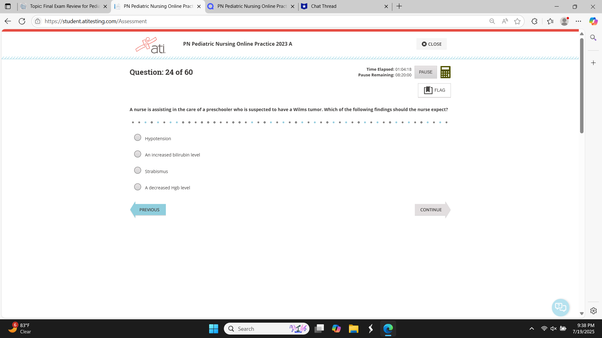 Answer this? Topic: Final Exam Review for Pedia X