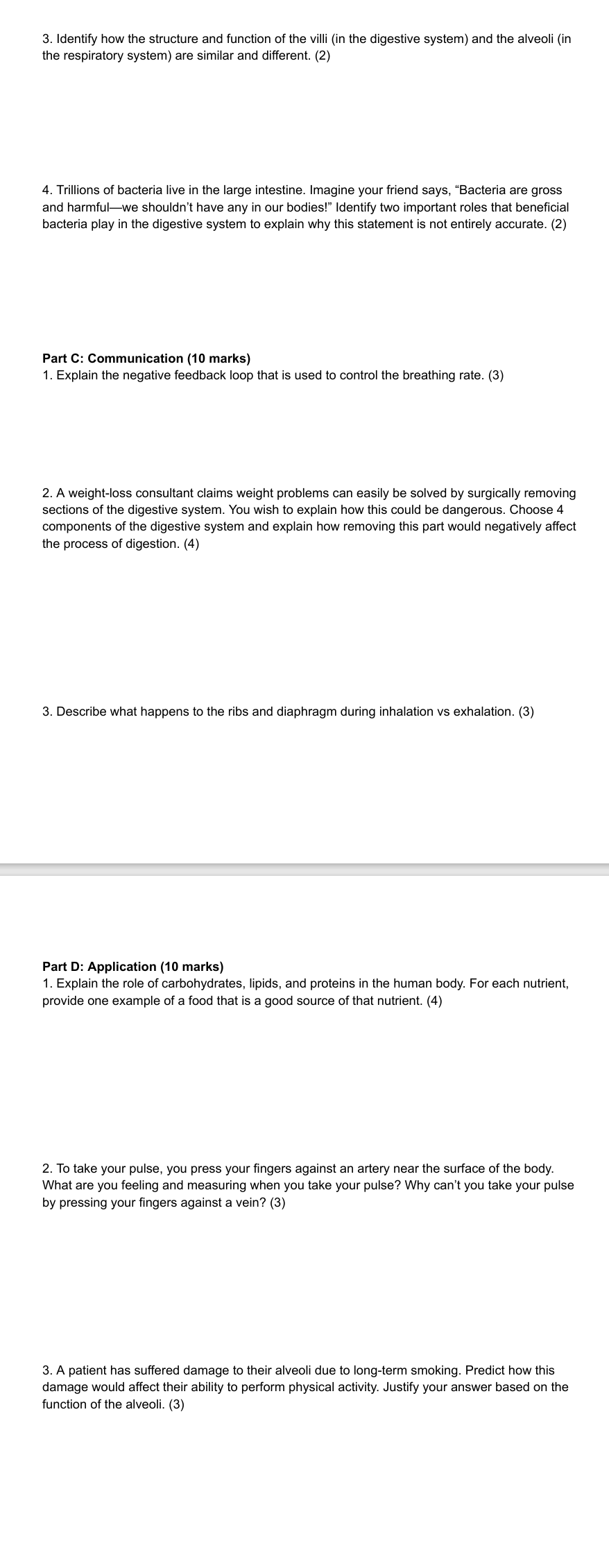 ANSWER 3. Identify how the structure and function