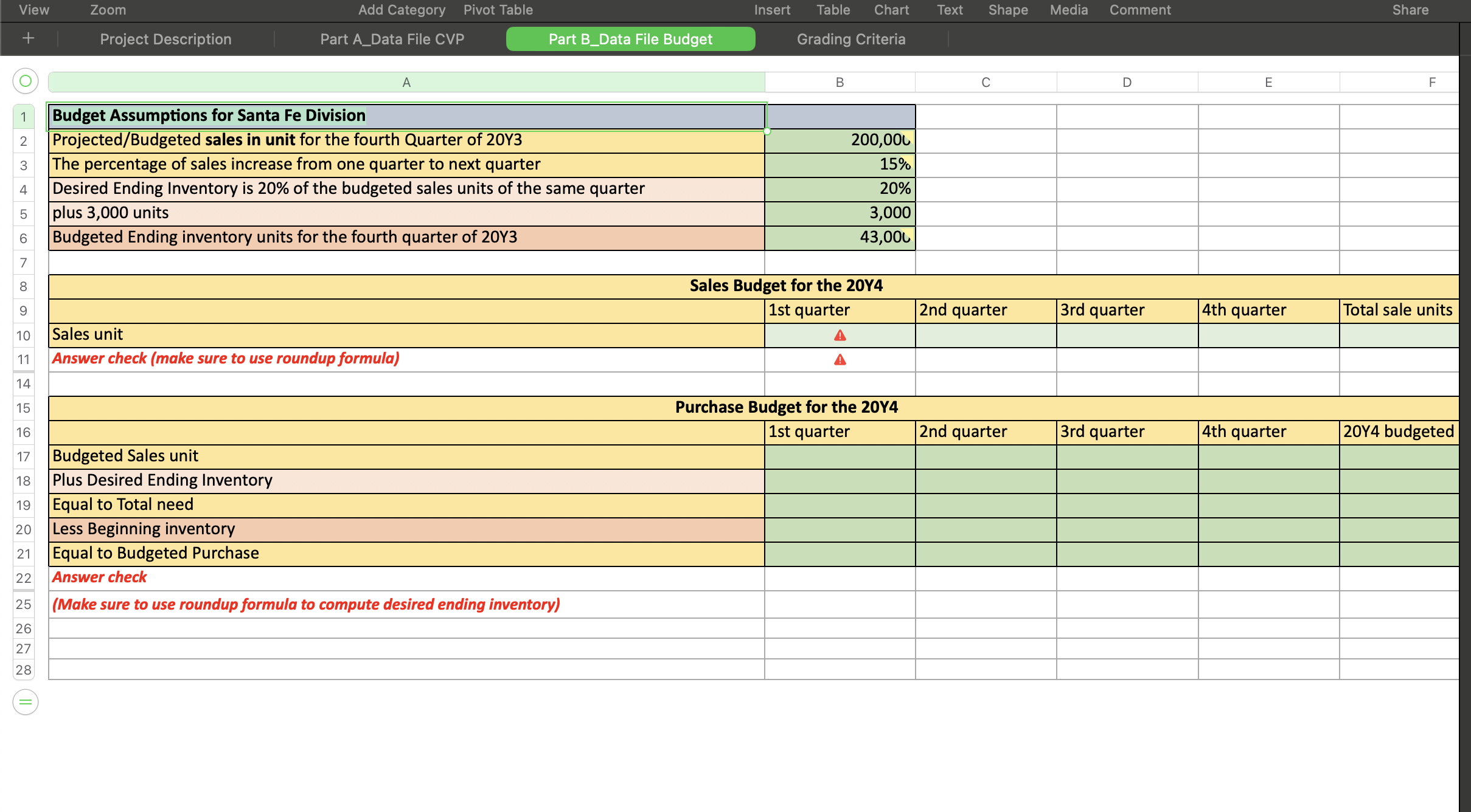 View Zoom Add Category Pivot Table Insert Table