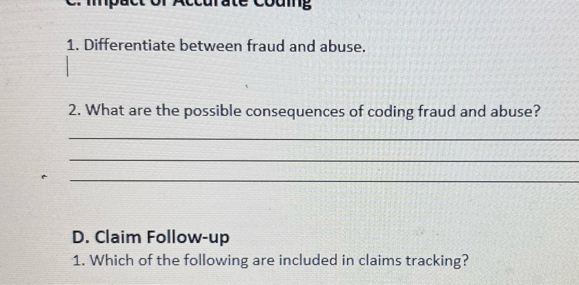 Answer for me 1. Differentiate between fraud and