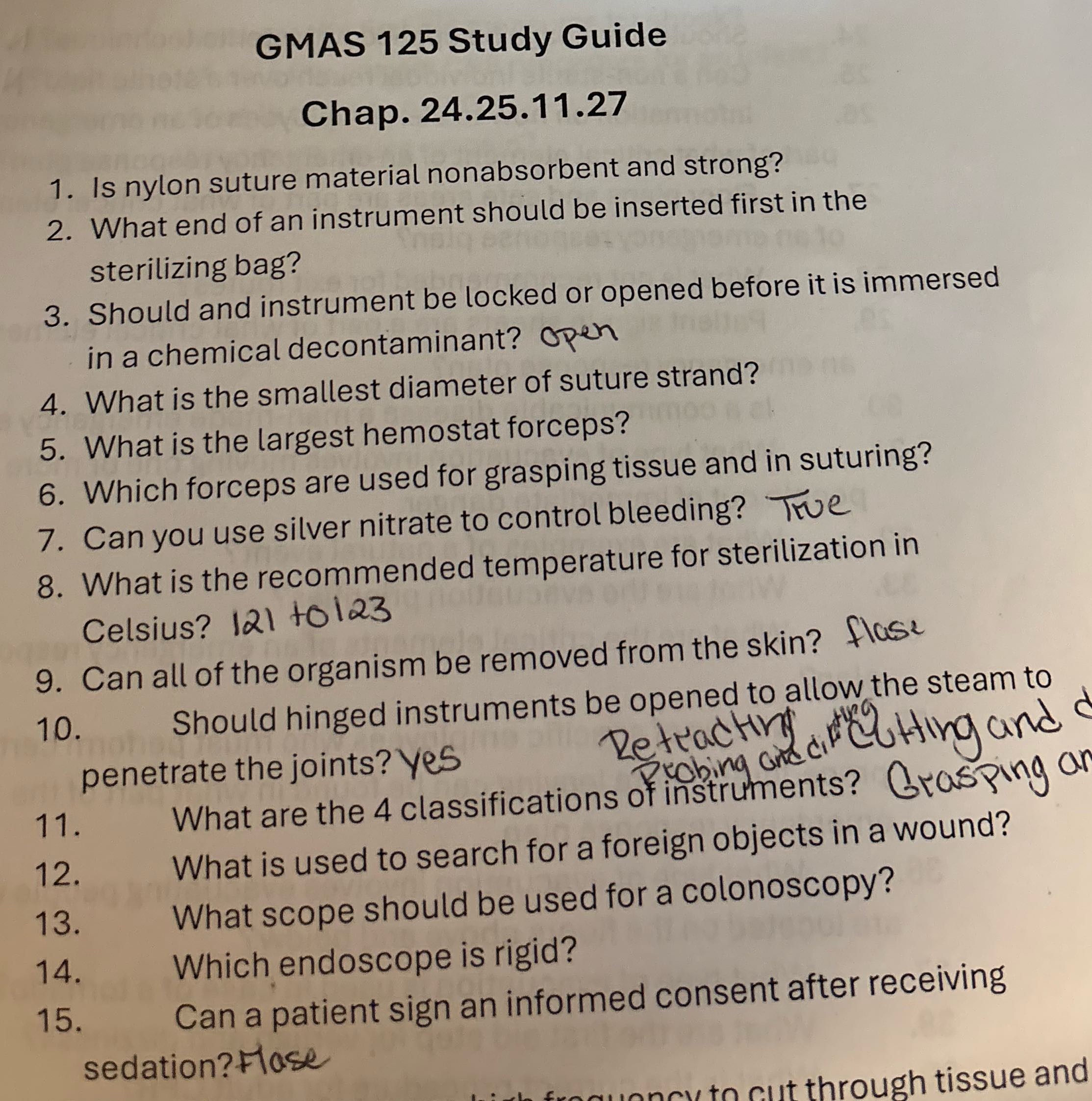 Answer for me GMAS 125 Study Guide Chap.