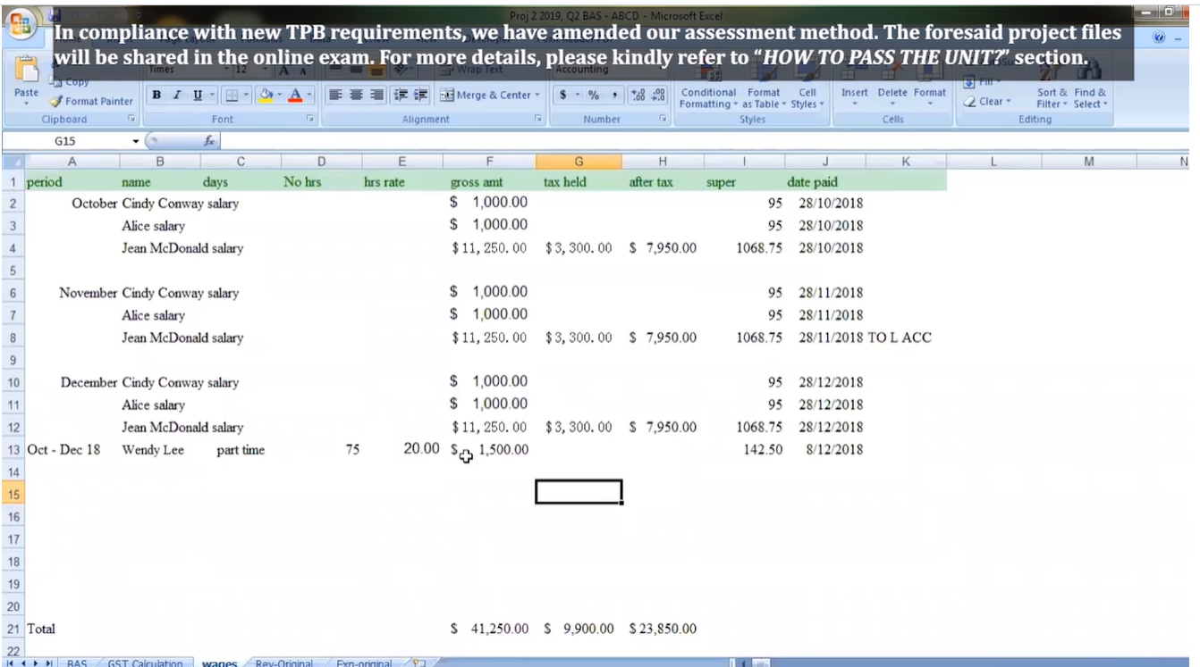 Proj 2 2019, Q2 BAS - ABCD - Microsoft Excel In
