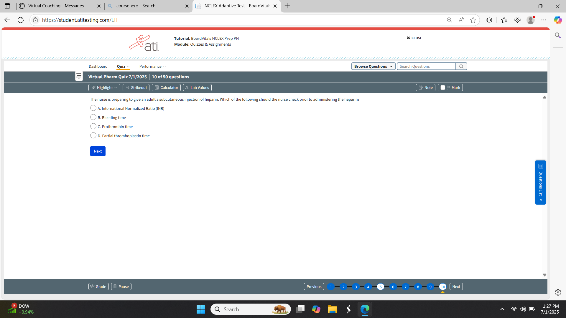 Answer this? Virtual Coaching - Messages x Q