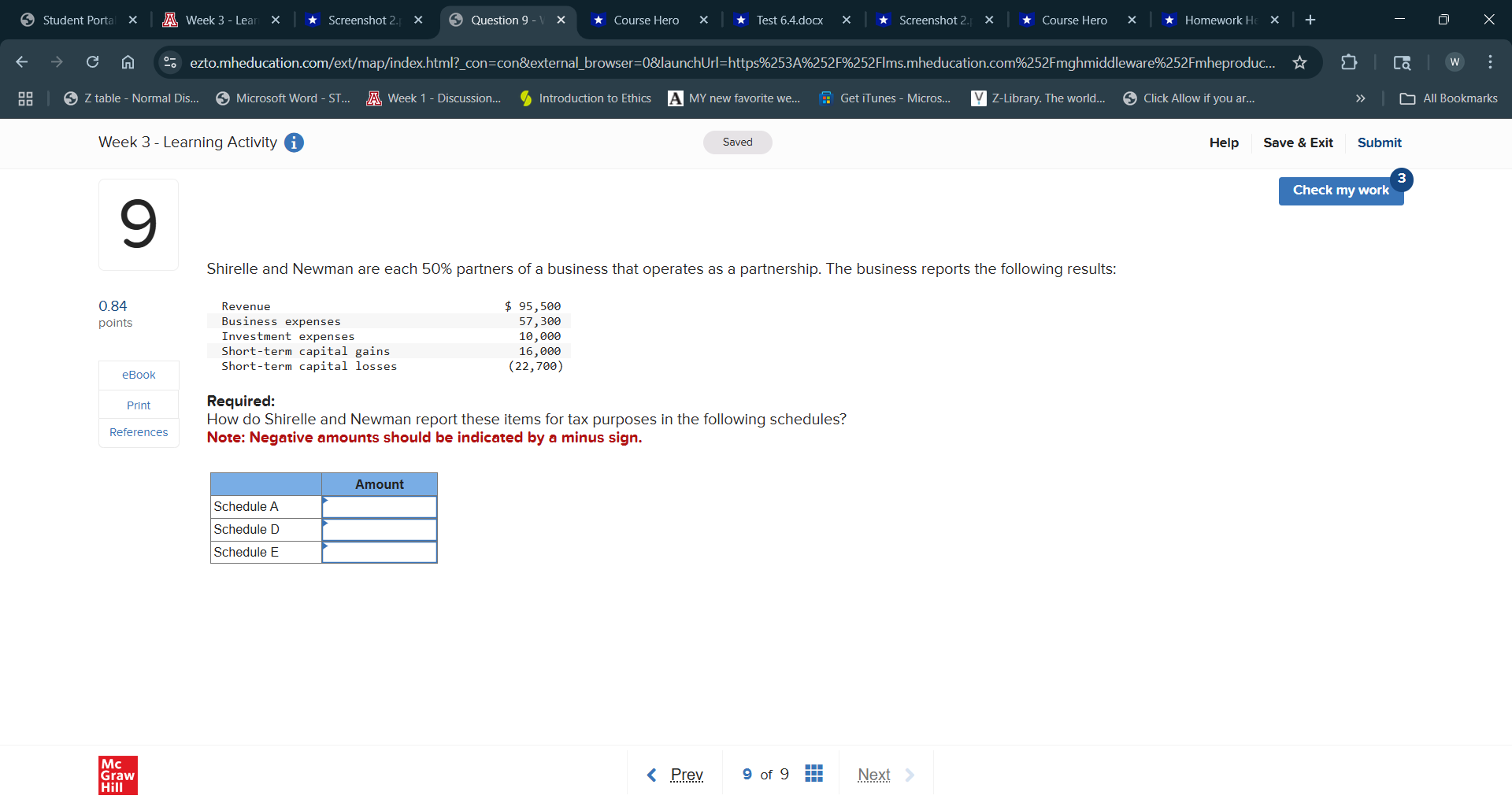S Student Portal X A Week 3 - Lear X Screenshot