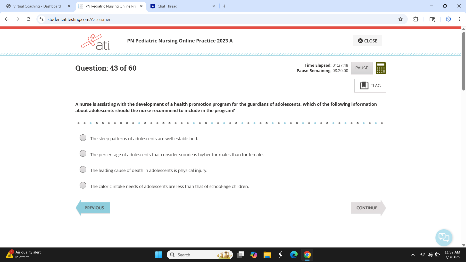 ANswer this? @ Virtual Coaching - Dashboard % |