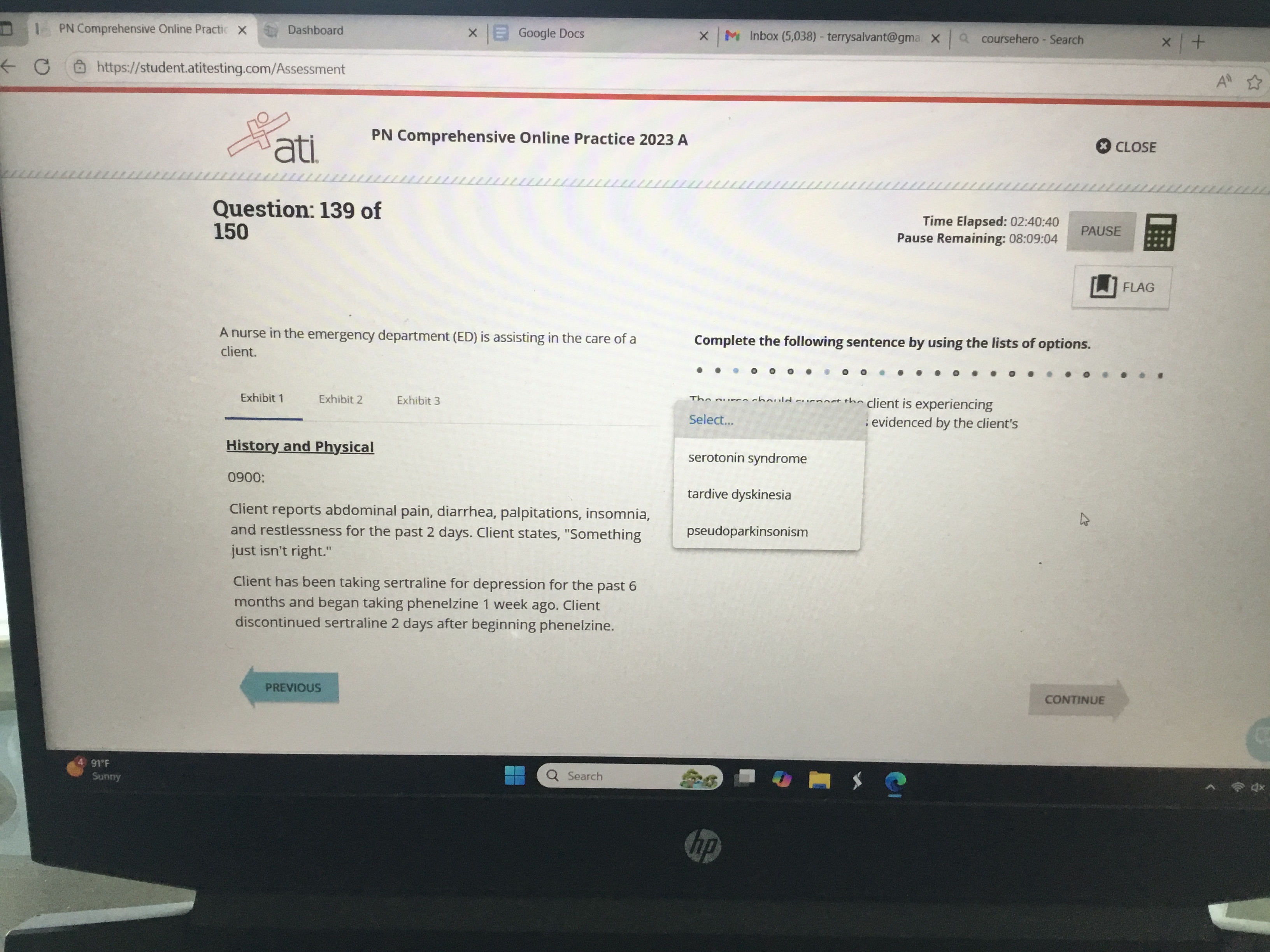 Answer this 1 PN Comprehensive Online Practic X