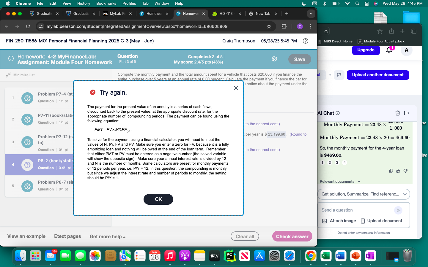 it stated 469.60 was incorrect Chrome File Edit