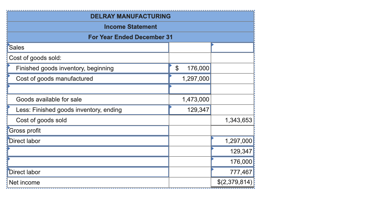 Please answer the lue highlighted boxes on the