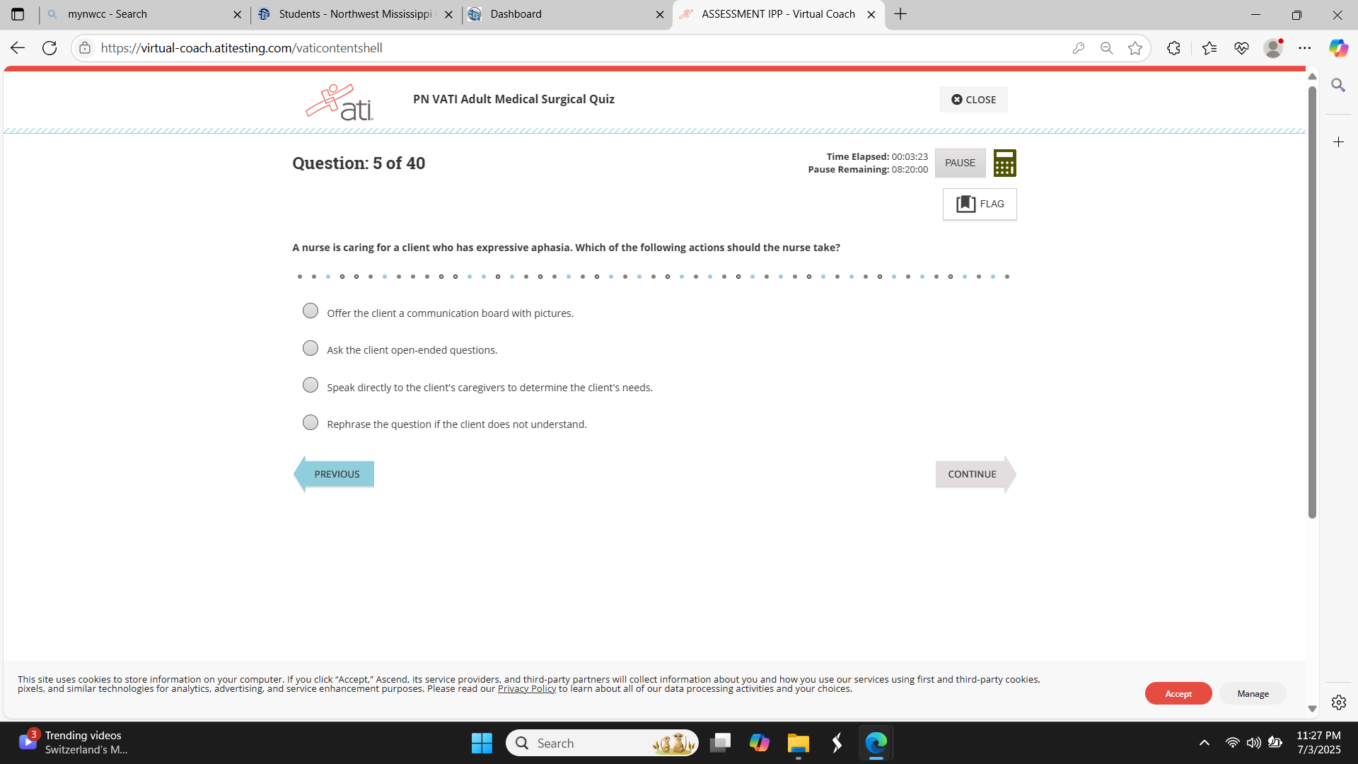 Answer this? Q mynwcc - Search X Students -