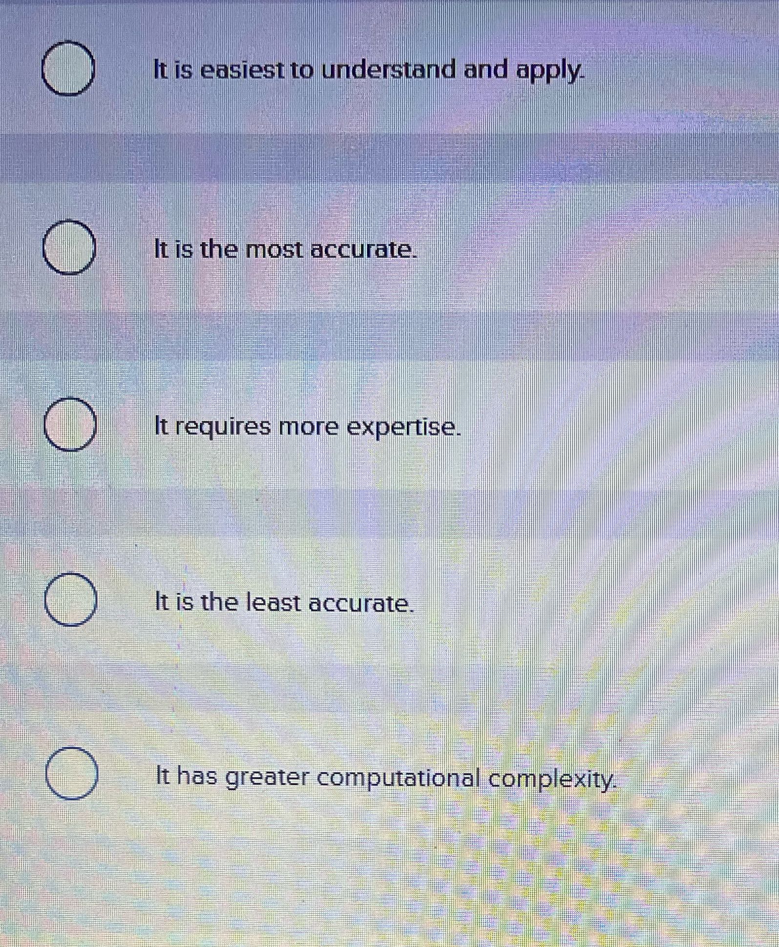 Why use the high-low method? O It is easiest to