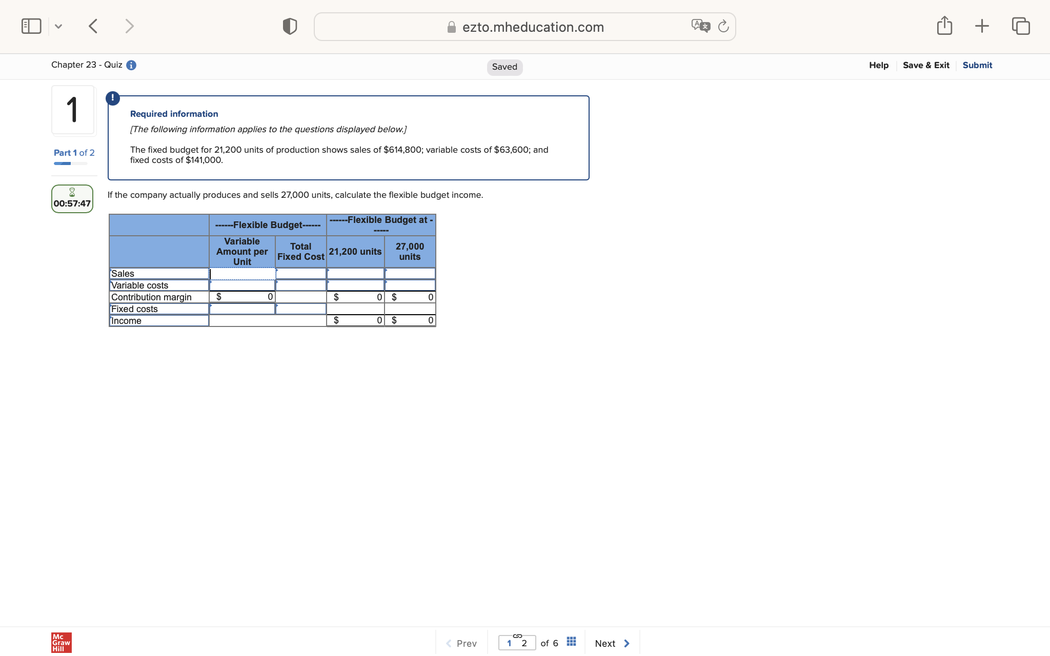 v ezto.mheducation.com + Chapter 23 - Quiz i