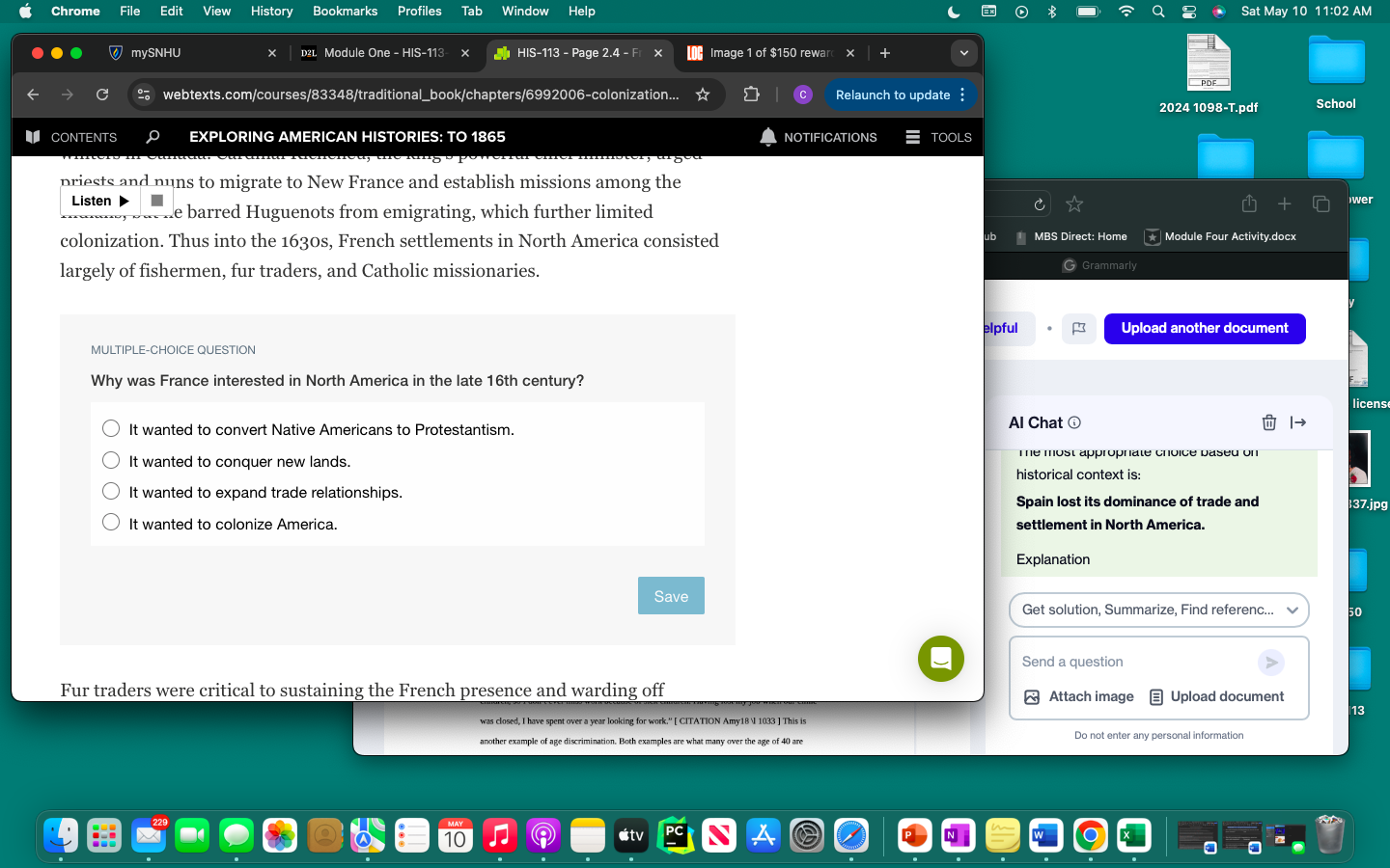 answer this Chrome File Edit View History