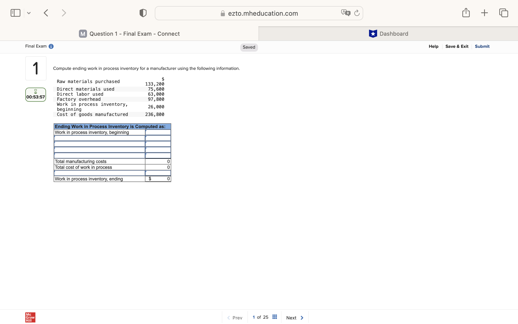 v ezto.mheducation.com + M Question 1 - Final