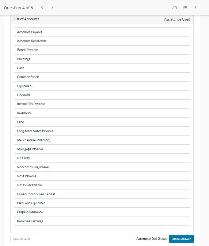 Question 4 of 6 <  style=