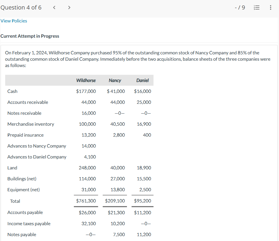 Question 4 of 6 <  style=
