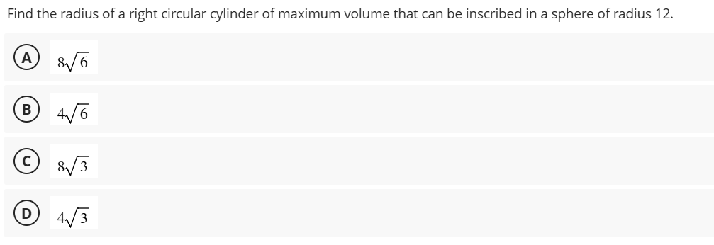 answer this Find the radius of a right circular