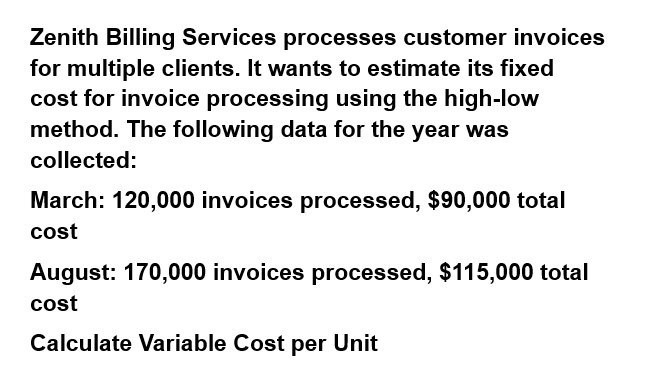 accounting question ? Zenith Billing Services