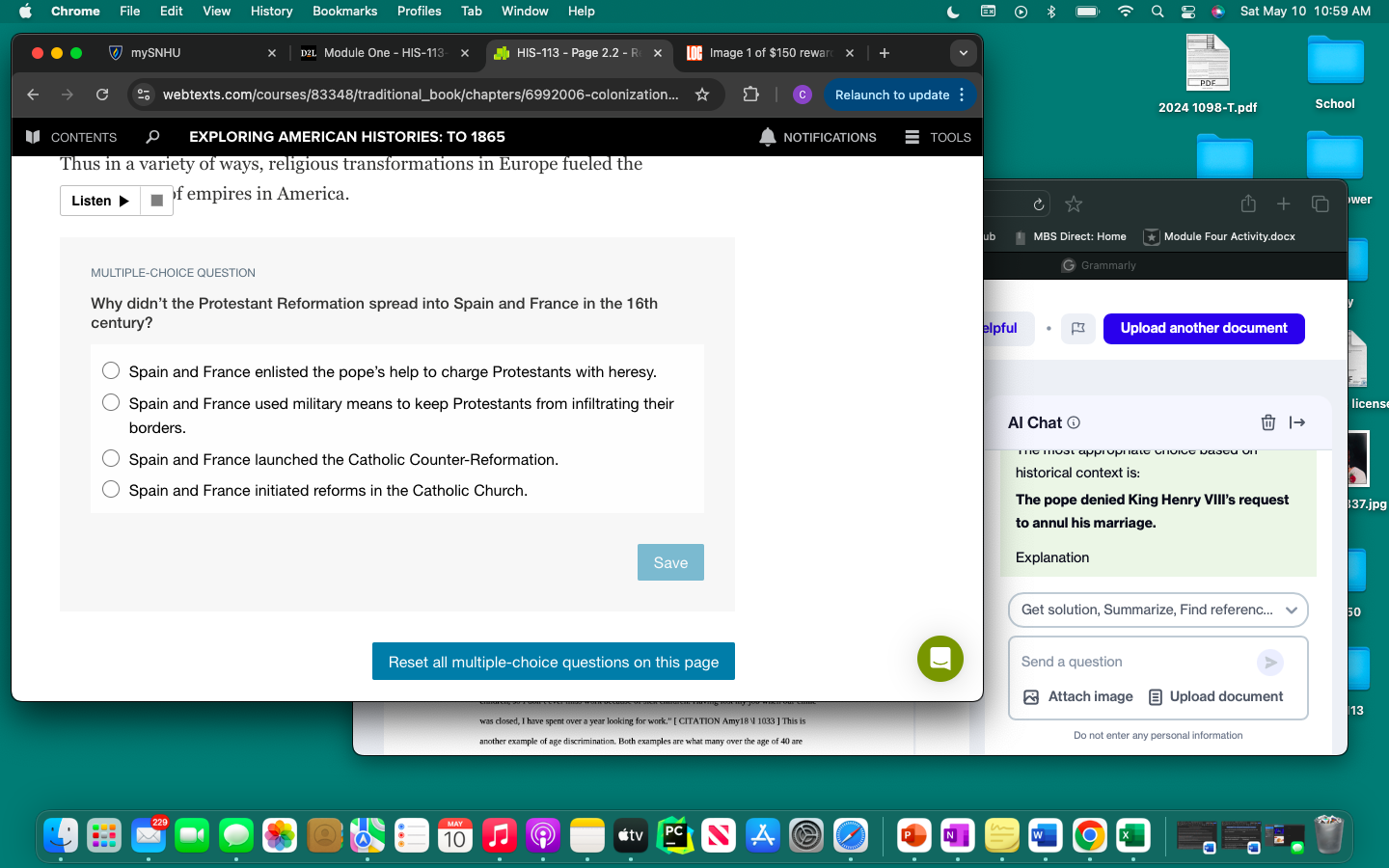 answer this Chrome File Edit View History