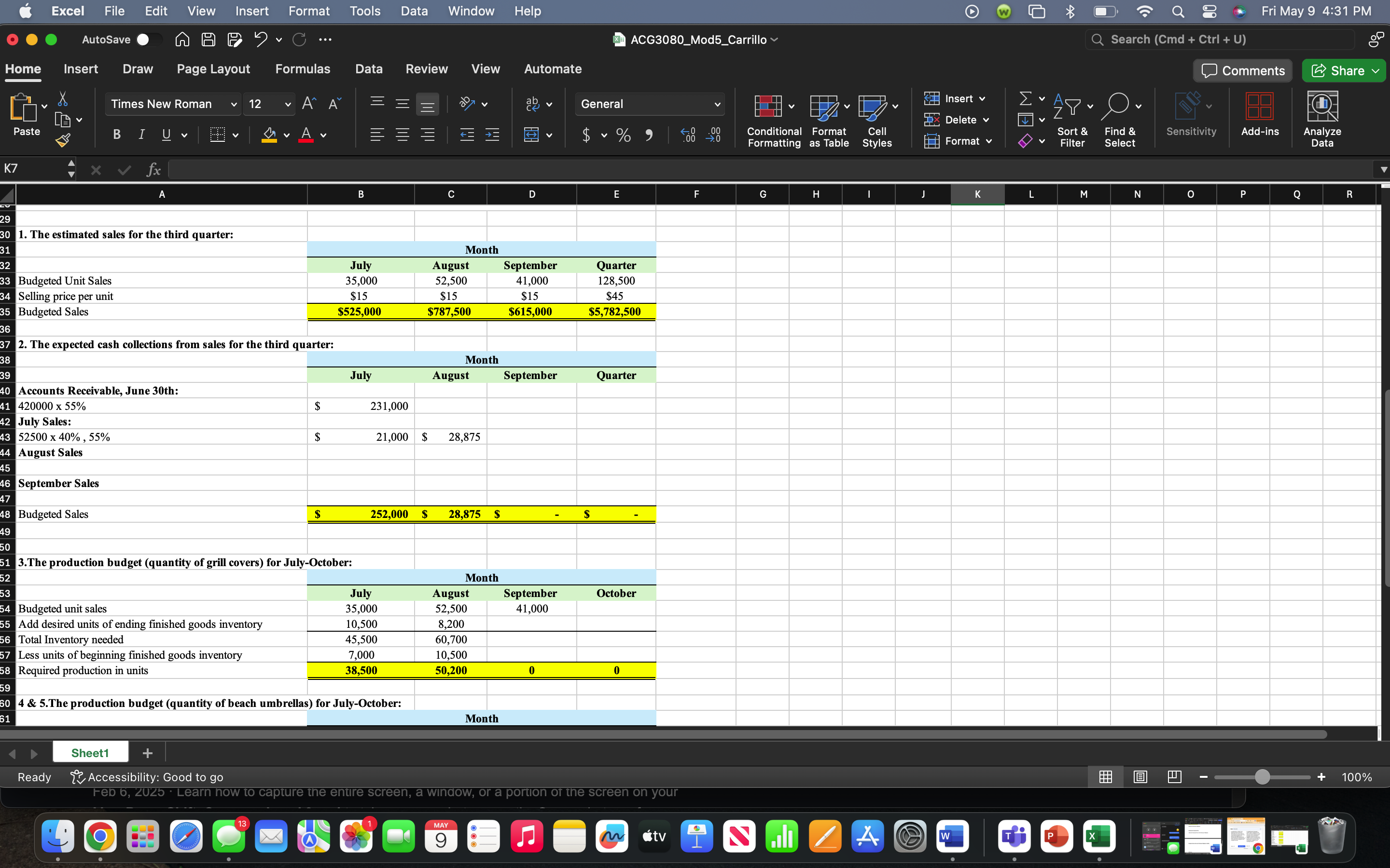 Excel Edit View Insert Format Tools Data Window