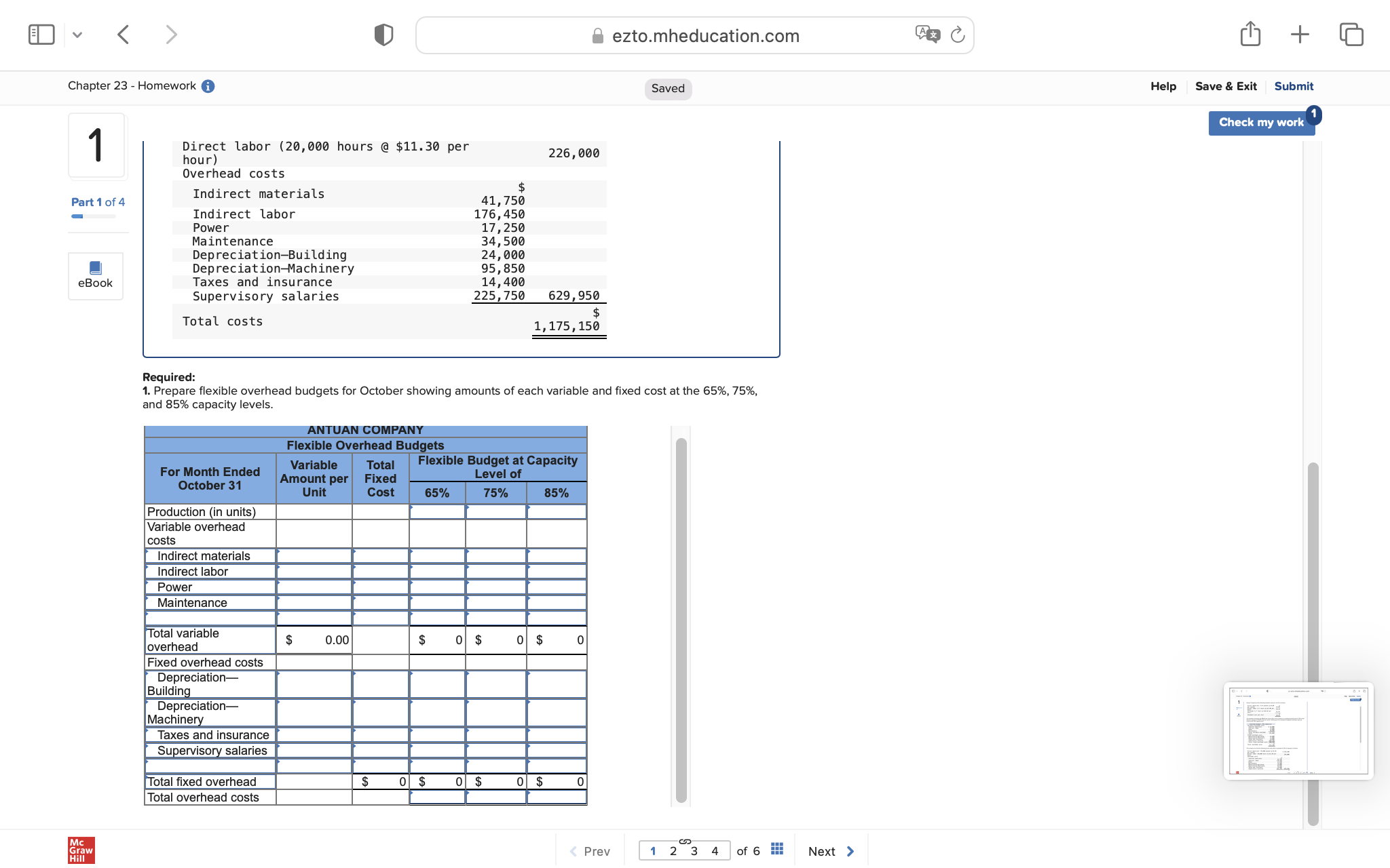 M- < Chapter 23 - Homework @) 1 Part 1 of 4 eBook