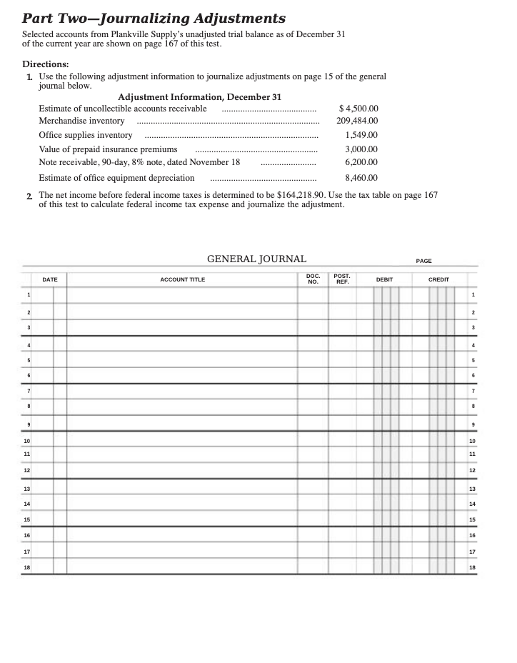 Would you please help me journalize this? Part