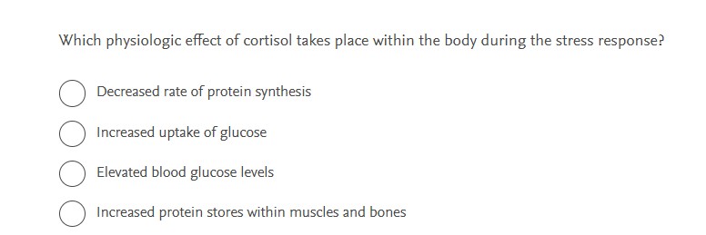 answer this Which physiologic effect of cortisol