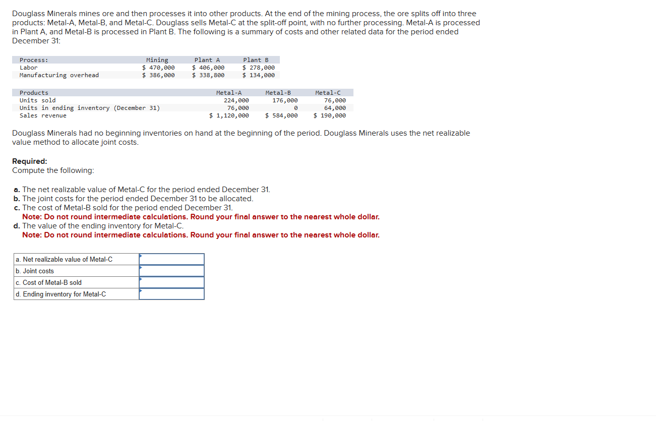 Douglass Minerals mines ore and then processes it
