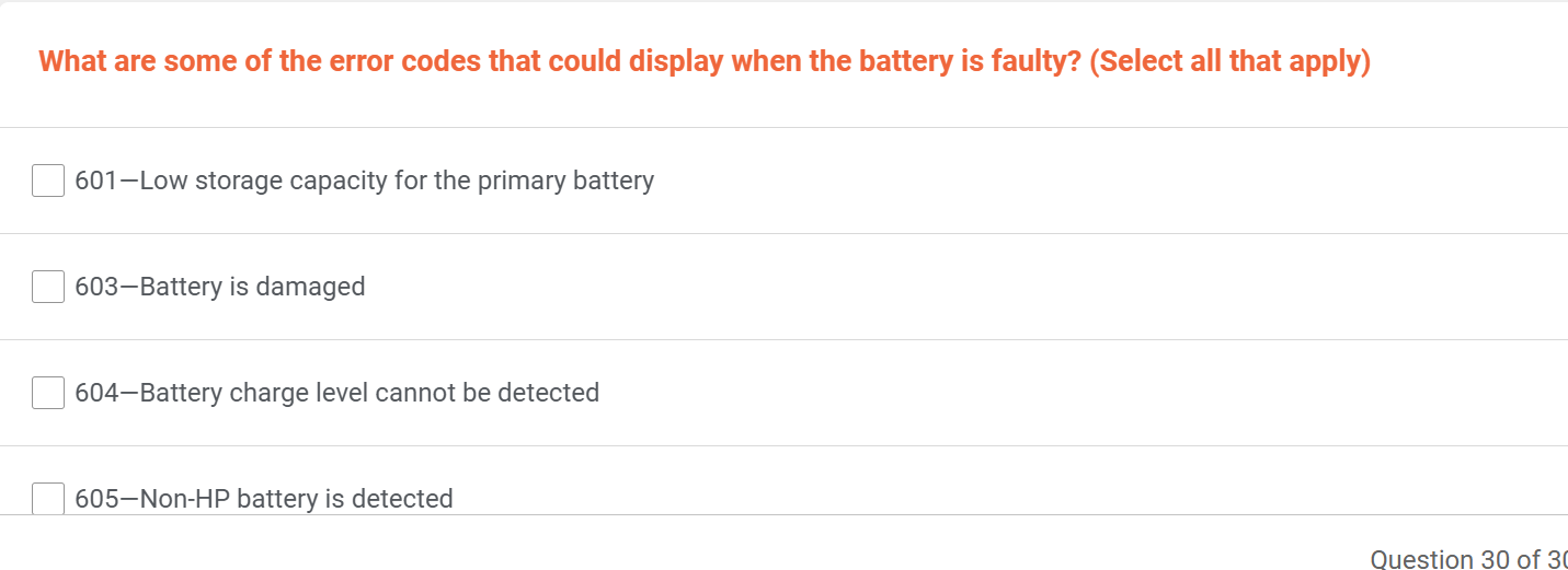 answer this What are some of the error codes that