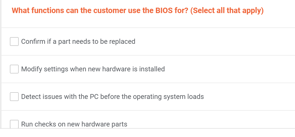 answer this What functions can the customer use