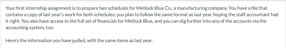 Your first internship assignment Is to prepare