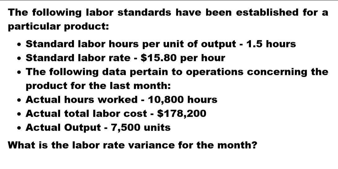 Accurate answer The following labor standards