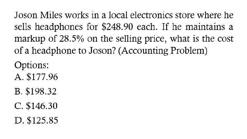 Accurate Answer Joson Miles works in a local