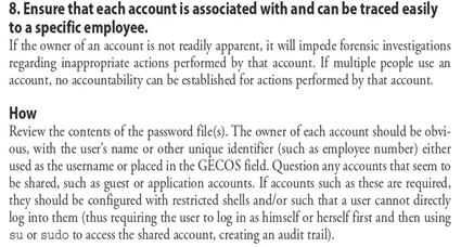 ? ONE of the audit steps from Chapter 8: Auditing