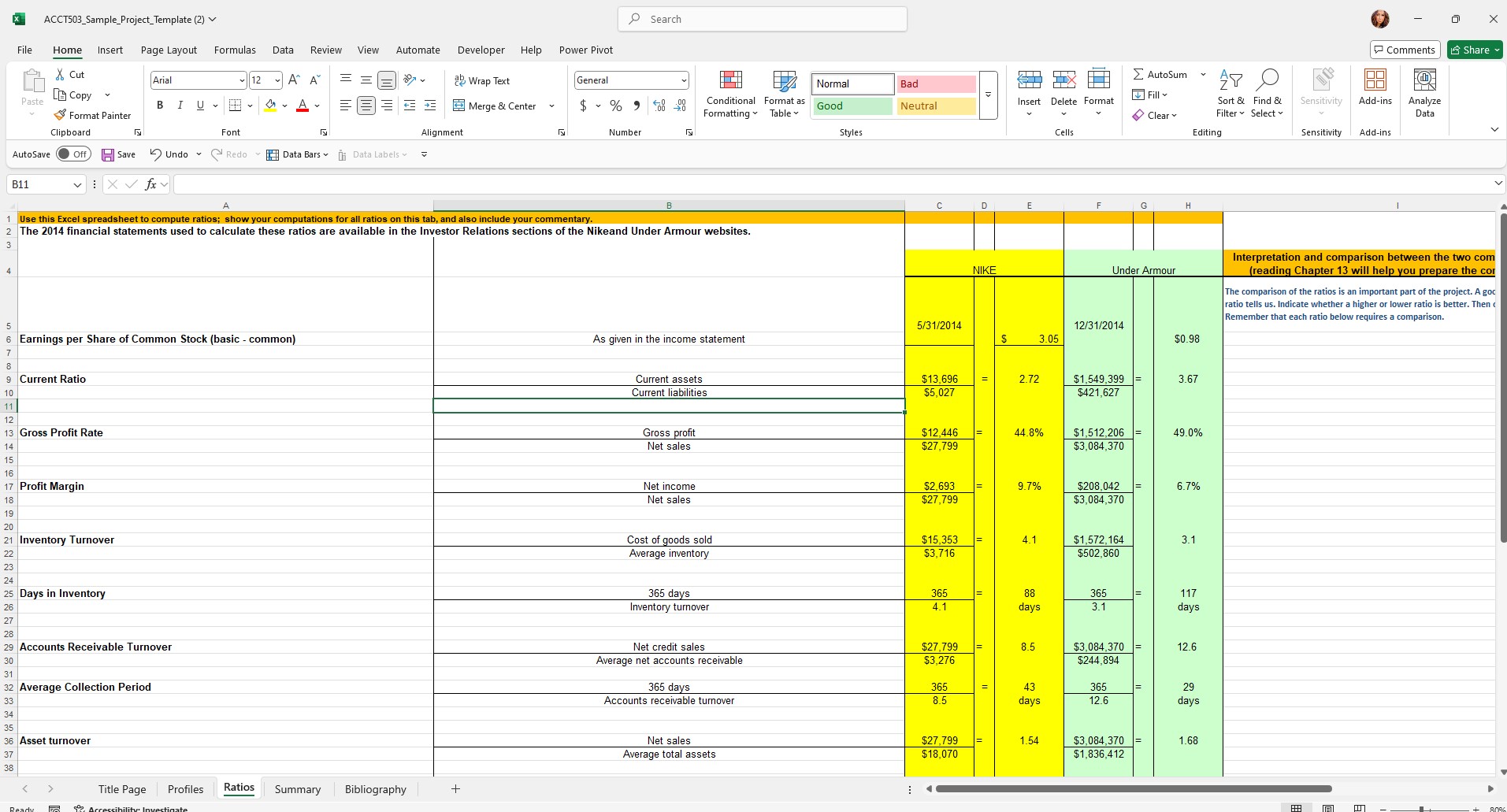 X X ACCT503_Sample_Project_Template (2) v Search