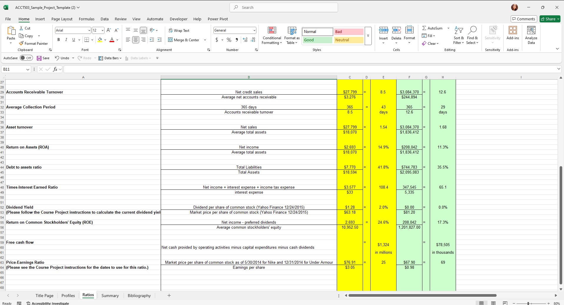 X X ACCT503_Sample_Project_Template (2) v Search