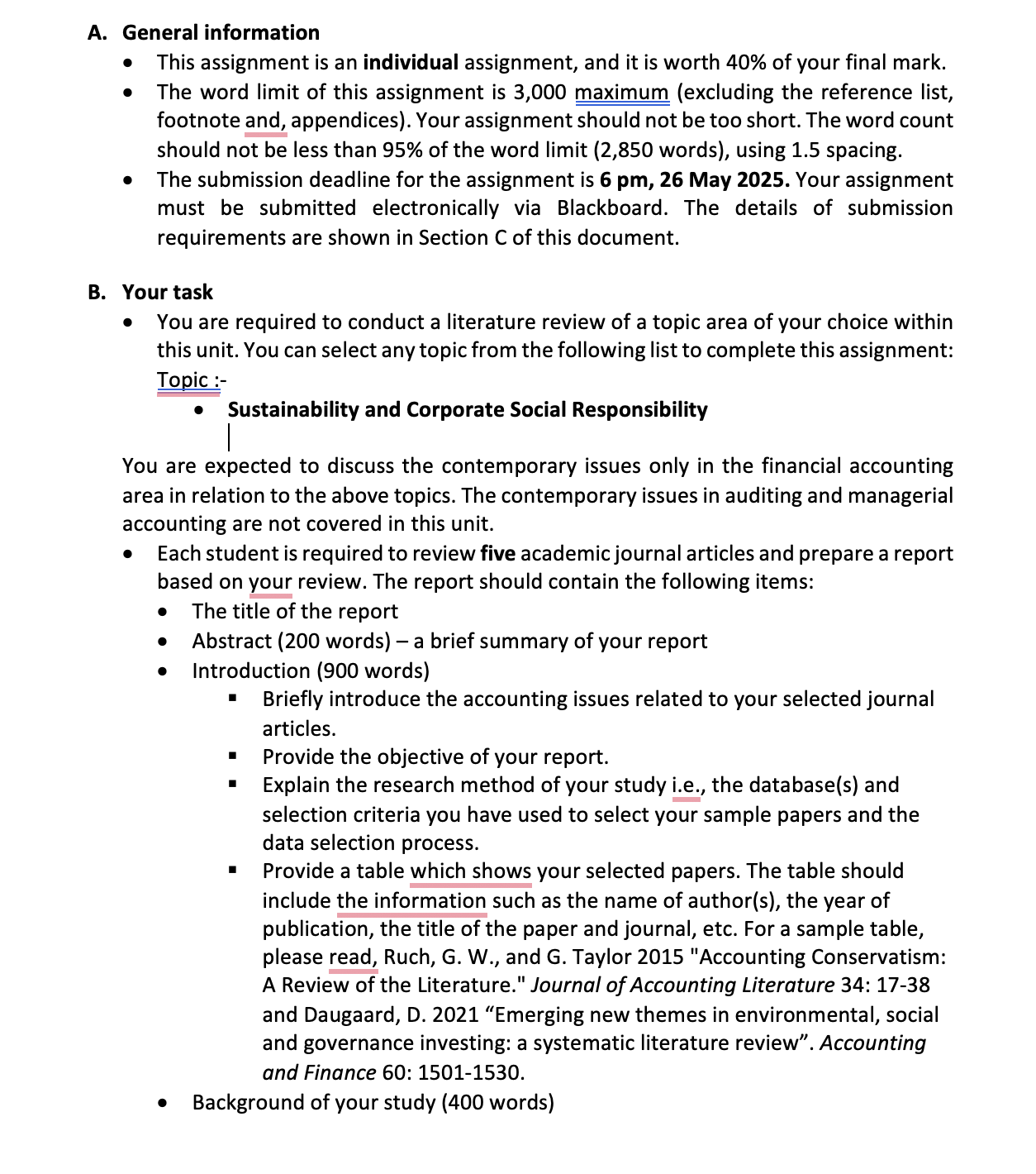 Background of your study (400 words) " Definition