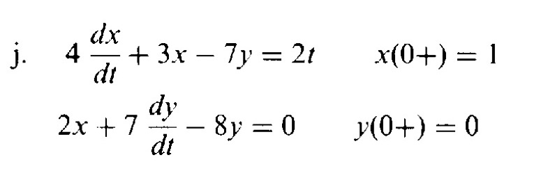 Find solution for x(t) and y(t) of the question