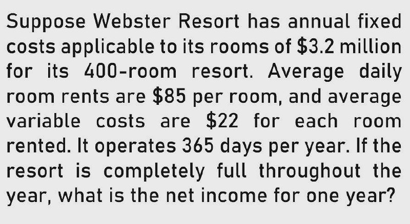 What is the net income forone year? Suppose
