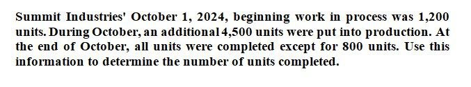 Accounting question is correct Summit Industries'
