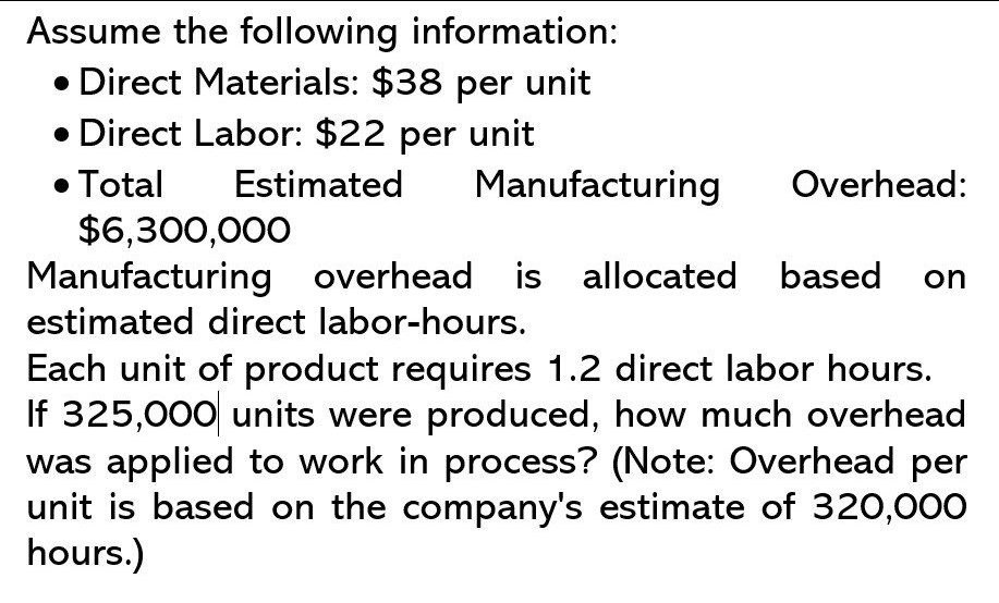 Manufacturing overhead is allocated based on