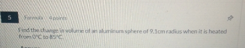 Answer this 5 Formula 4points Find the change in