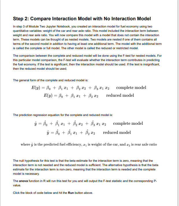 Module Four Discussion: F-Test for Comparing