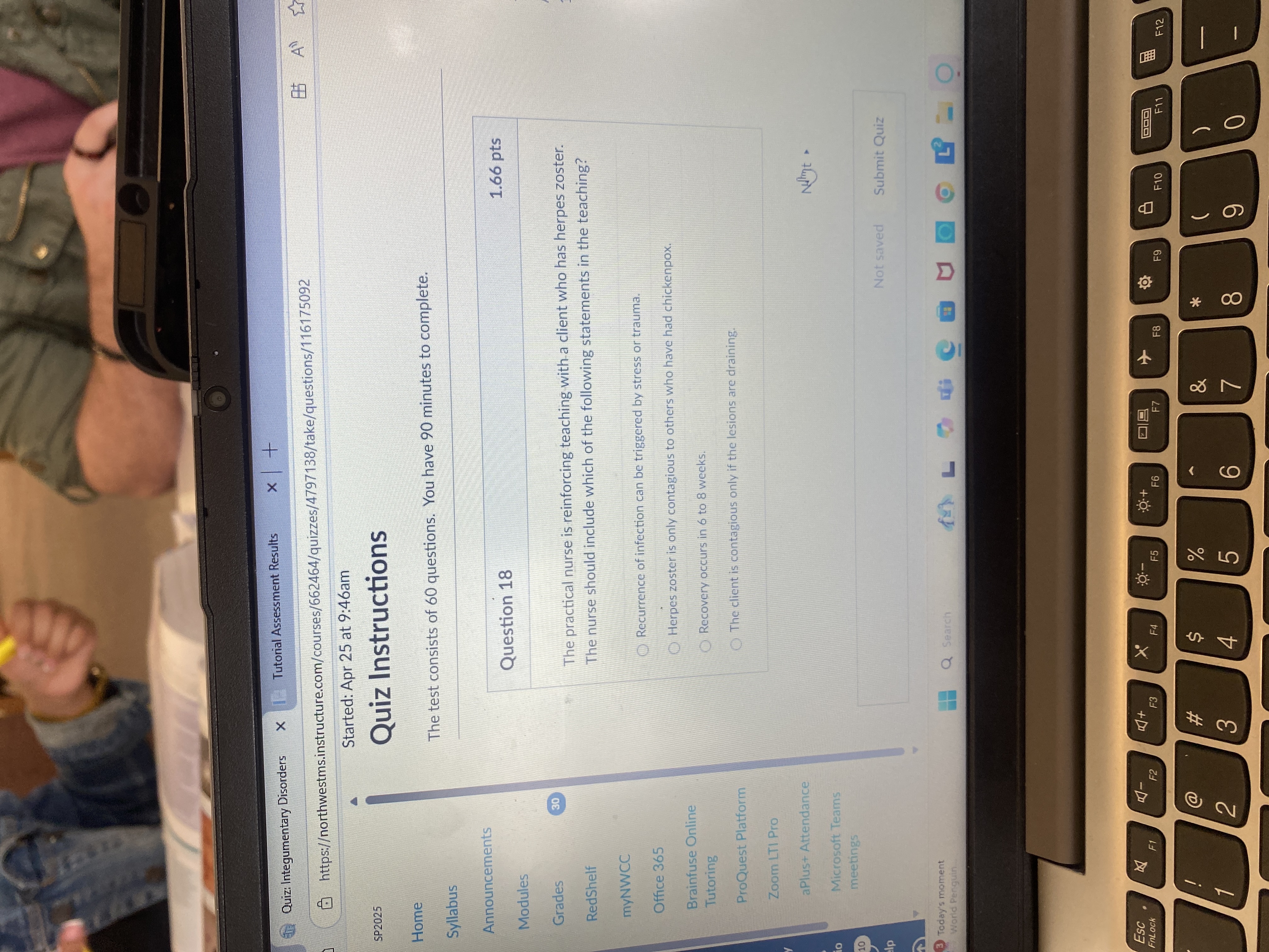 Answer this please Quiz: Integumentary Disorders